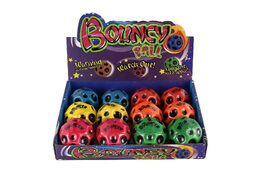 Míček extrémně skákací meteorit pěna 6cm 6 barev 12ks v boxu