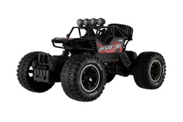 Auto RC Off-Road vypouštějící páru plast 26cm 27MHz dobíjecí pack+baterie se světlem červené v krab.