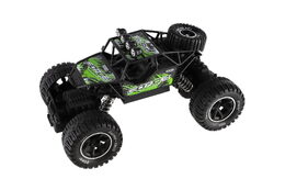 Auto RC Off-Road vypouštějící páru plast 26cm 27MHz dobíjecí pack+baterie se světlem zelené v krab.
