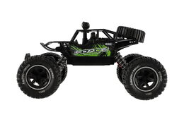 Auto RC Off-Road vypouštějící páru plast 26cm 27MHz dobíjecí pack+baterie se světlem zelené v krab.