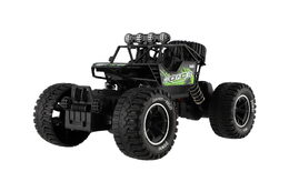 Auto RC Off-Road vypouštějící páru plast 26cm 27MHz dobíjecí pack+baterie se světlem zelené v krab.
