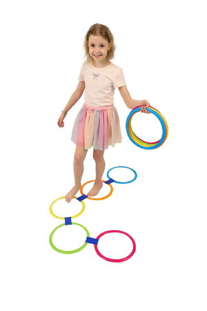 Skákací kruhy barevné plast průměr 27cm kreativní hra v krabici