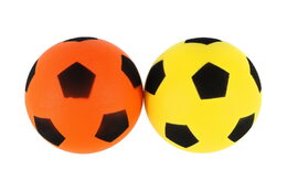Míč pěnový fotbalový 21cm 2 barvy v síťce