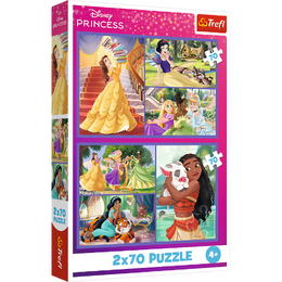 Puzzle 2x70 Disney Princezna - Pohádkové dny 27,5x18cm v krabici 19x29x4cm