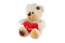 Medvěd/Medvídek sedící se srdcem plyšové 10x14cm 6 barev