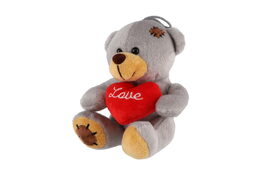 Medvěd/Medvídek sedící se srdcem plyšové 10x14cm 6 barev