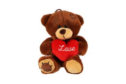 Medvěd/Medvídek sedící se srdcem plyšové 10x14cm 6 barev