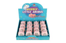 Prasátko na natažení na klíček plast/plyš 8cm 16ks v boxu