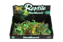 Plaz/Zvířátko svítící ve tmě silikon 16cm mix druhů 12 ks v boxu