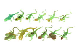 Plaz/Zvířátko svítící ve tmě silikon 16cm mix druhů 12 ks v boxu
