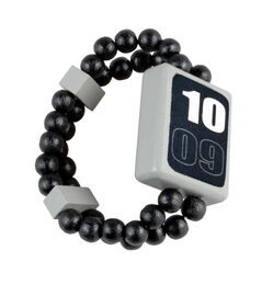 Hodinky náramkové dřevěné oboustranné černé na kartě