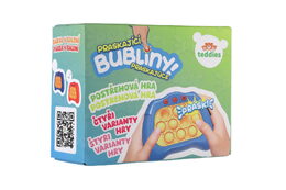 Bubble pops Praskající bubliny silikon postřehová hra na baterie 2 barvy v krabičce 13x10,5x5,5cm
