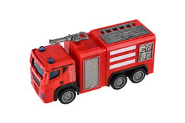 Auto hasiči plast 14cm na zpětné natažení 2 druhy 8ks v boxu