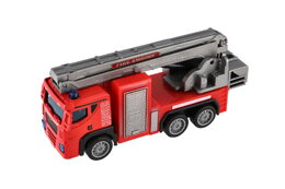 Auto hasiči plast 14cm na zpětné natažení 2 druhy 8ks v boxu