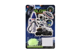 Vesmír na zeď/stop svítící ve tmě papír/plast 2 druhy na kartě