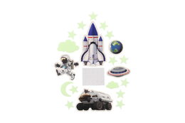 Vesmír na zeď/stop svítící ve tmě papír/plast 2 druhy na kartě