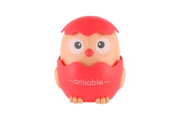 Kuřátko Zmáčkni a jeď plast 7x8cm na setrvačník 4 barvy 16 ks v boxu