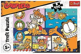 Puzzle Líný Garfield 100 dílků 41x27,5cm v krabici 29x20x4cm