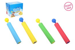 Vodní trubice/puška pěnová 21x3cm 4 barvy 48ks v boxu