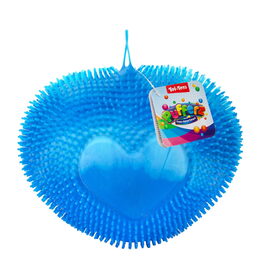 Míček srdce mačkací chlupatý antistresový silikon 18cm duhový 3 barvy