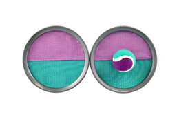 Lambáda/Catch ball hra s míčkem na suchý zip 19 cm zeleno-fialová v síťce