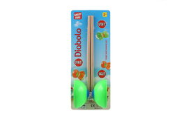 Diabolo velké sada plast/dřevo 35x12cm 2 barvy na kartě