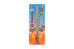 Diabolo velké sada plast/dřevo 35x12cm 2 barvy na kartě