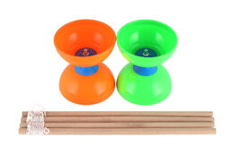 Diabolo velké sada plast/dřevo 35x12cm 2 barvy na kartě