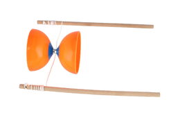 Diabolo velké sada plast/dřevo 35x12cm 2 barvy na kartě