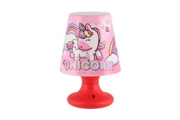 Mini lampička s jednorožcem na stůl plast 8x11cm na baterie 3 barvy 12ks v boxu