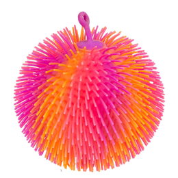Míček antistresový mačkací chlupatý duhový 15cm 4 barvy
