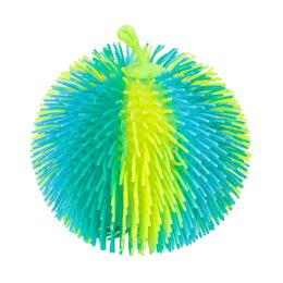Míček antistresový mačkací chlupatý duhový 15cm 4 barvy