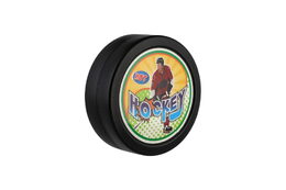 Hokejka s pukem plast 74cm 2 barvy v síťce 12ks v boxu