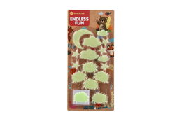 Zvířátka nalepovací na zeď/strop plast svítící ve tmě plast 3 druhy na kartě 15x32,5cm