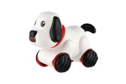 Pes/Pejsek jezdící plast 11x9cm na zpětné natažení 2 barvy 12ks v boxu