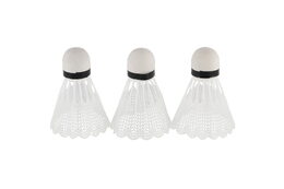 Míčky/Košíčky na badminton bílé 3ks plast v blistru 11x22cm