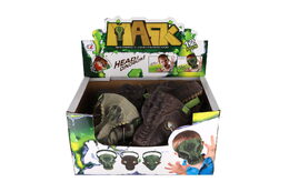 Maska dinosaurus gumová 15x18cm mix druhů 12ks v boxu karneval