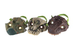 Maska dinosaurus gumová 15x18cm mix druhů 12ks v boxu karneval