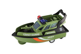 Loď/Člun záchranářský plast 14cm na setrvačník 4 druhy 12ks v boxu