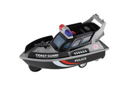 Loď/Člun záchranářský plast 14cm na setrvačník 4 druhy 12ks v boxu