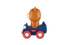 Medvěd/Medvídek Zmáčkni a jeď plast 9x11cm na setrvačník 12 ks v boxu