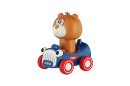 Medvěd/Medvídek Zmáčkni a jeď plast 9x11cm na setrvačník 12 ks v boxu