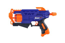 Pistole na pěnové náboje 28cm plast + 10 ks nábojů v krabici 31x22x7cm