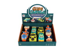 Dopravní prostředek plast 7x11cm na setrvačník 4 druhy 8ks v boxu