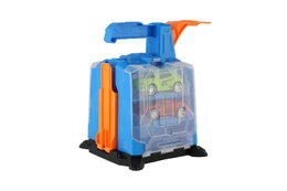 Garáž + 2 auta plast s vystřelovacím mechanismem 16x19x15cm