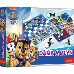 Dáma a Mlýn Tlapková patrola/Paw Patrol společenská hra v krabici 29x19x4 cm