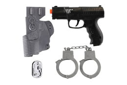 Vojenská sada 4ks plast pistole na setrvačník s doplňky na kartě 16,5x30cm