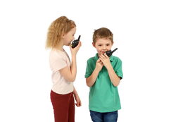 Vysílačky 2ks walkie-talkie 2,4 GHz dosah 80 metrů plast na baterie v krabičce 15x20x4cm