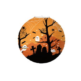 Lampion koule Halloween papír průměr 30cm v sáčku (bez hůlky) 4 druhy karneval