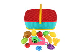Piknikový košík - ovoce/zelenina krájecí 15ks plast 2 barvy 28x20cm